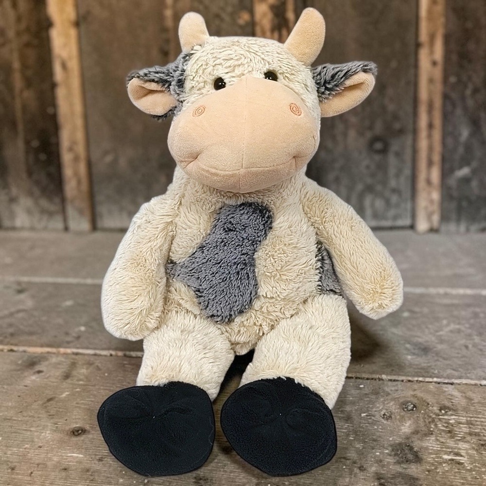 Teddy Mountain Bessie Mae Moo-Cho Cow Plush Stuffed Animal Toy 16" Fluffy
